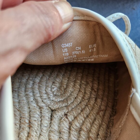 EUC Coach Carson Espadrille Signature Jacquard Slip-On Flat Jute-Foot Bed Beige - Picture 13 of 13